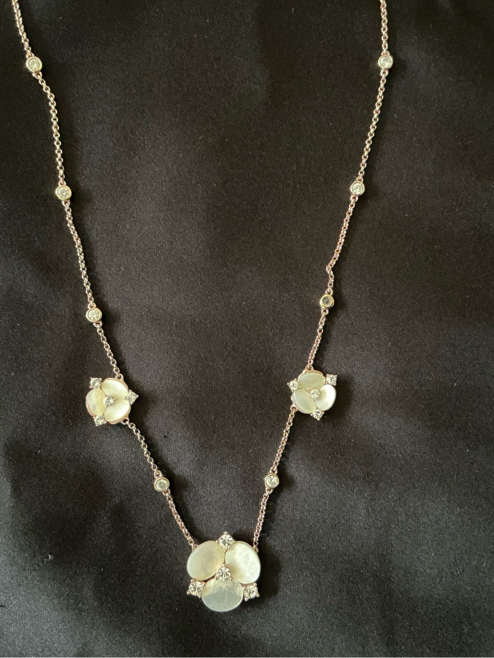 Kate Spade Delicate White Mother-of-Pearl Flower Station Necklace